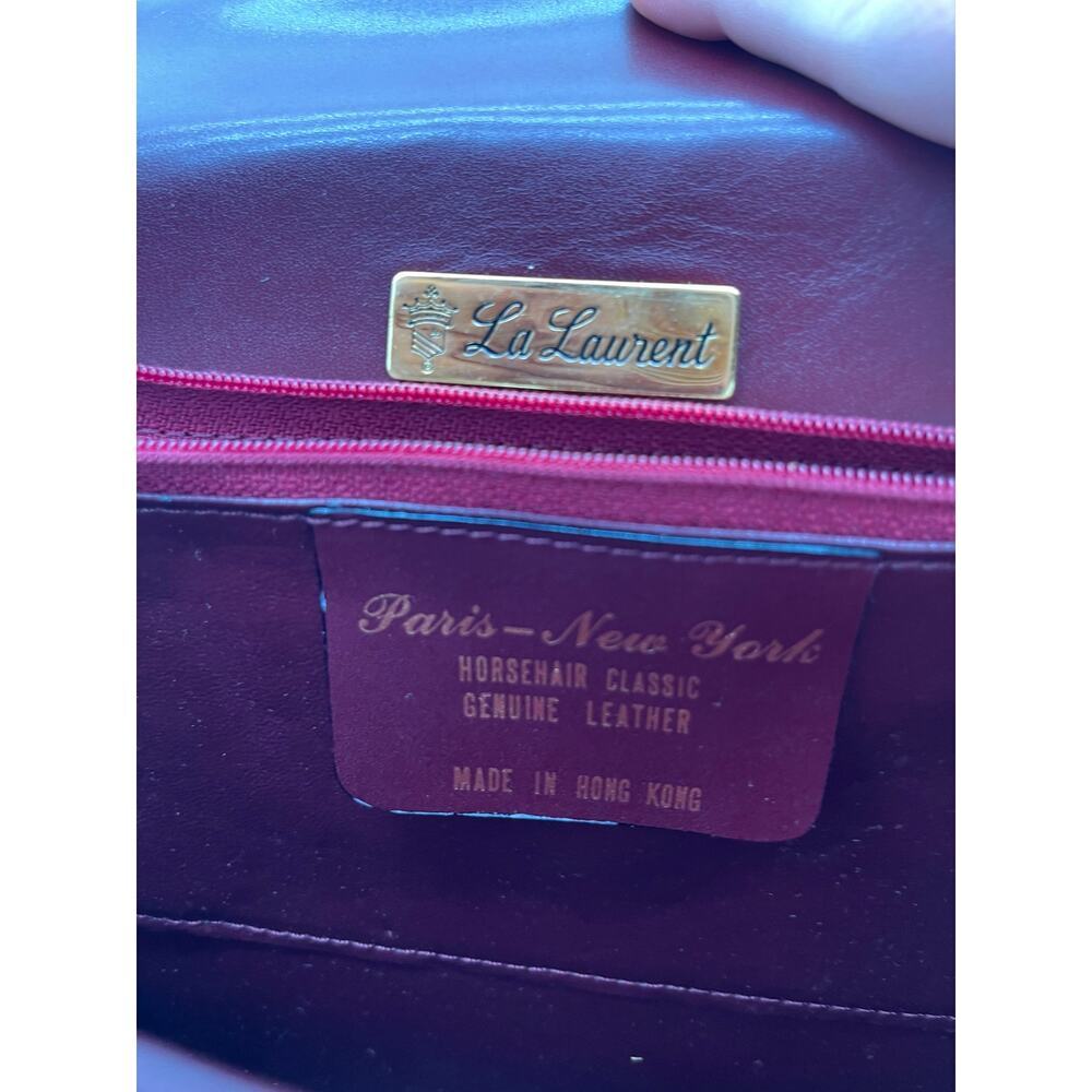 LA LAURENT Vintage Textured Horse Hair Accordion Bag, Combination Lock Closure - Picture 5 of 13